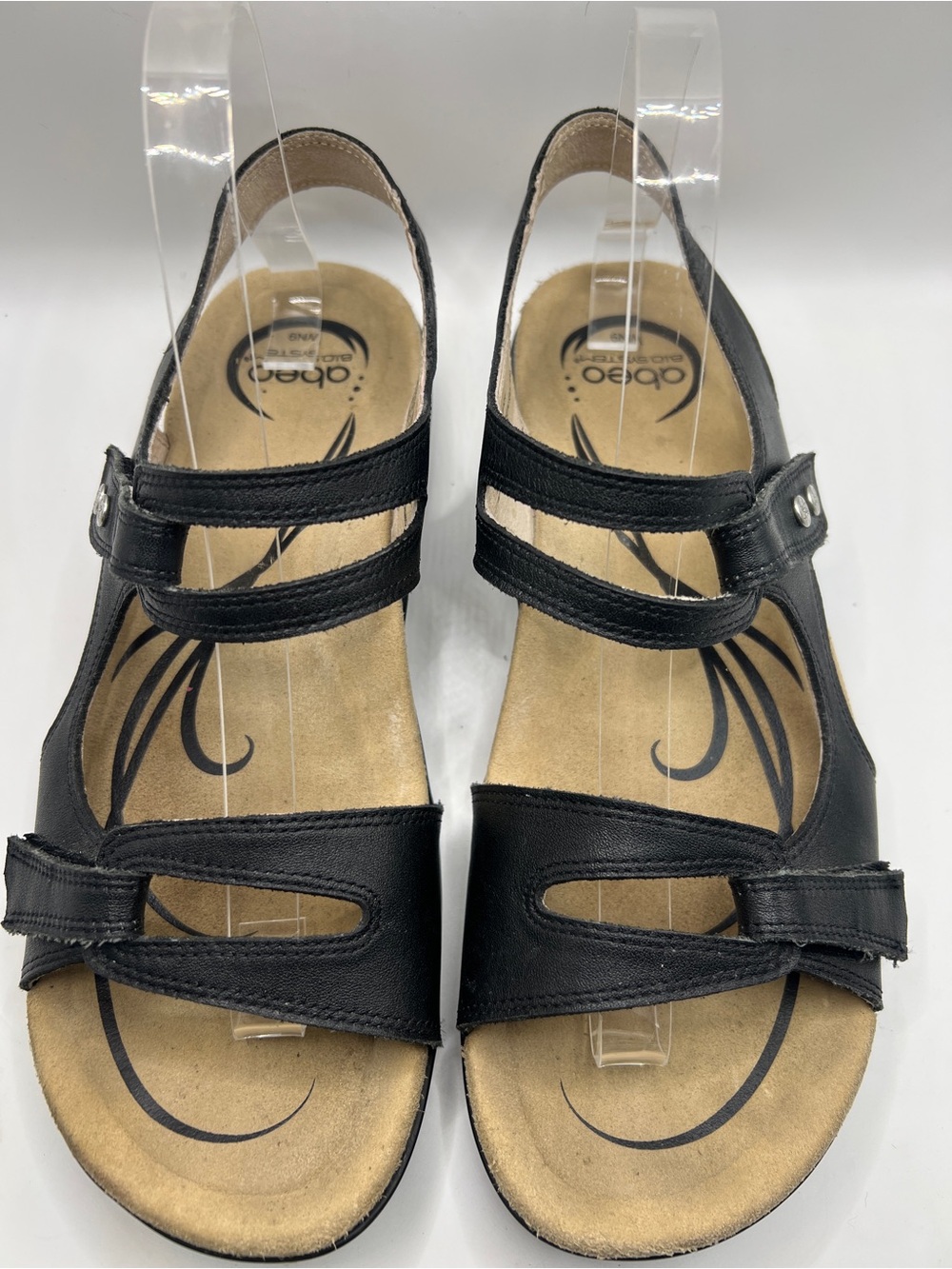 abeo Crescent womens size 9 US strappy Black Sandal soft sole black leather nwot